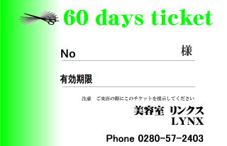 ６０日チケット表